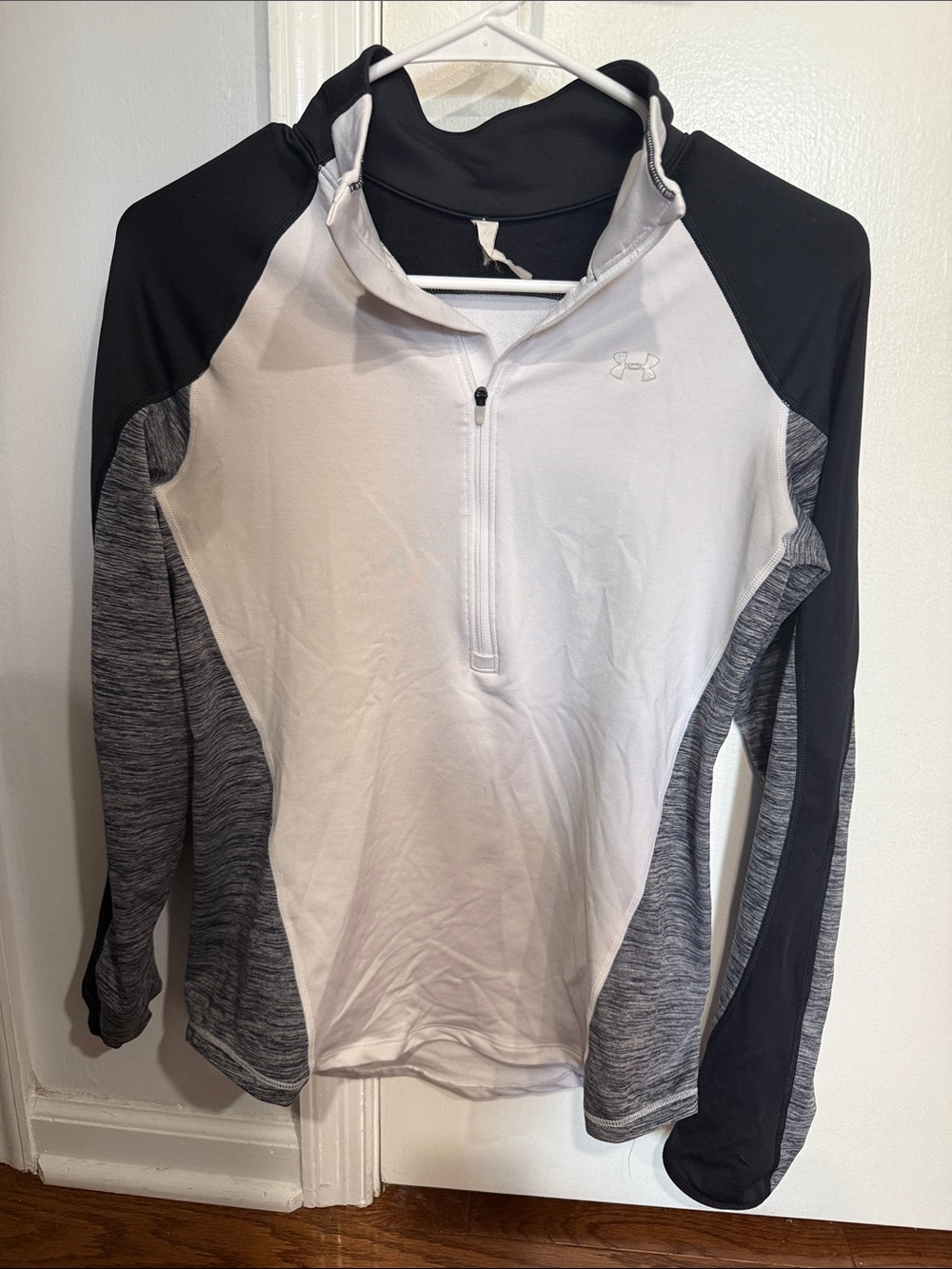 Under Armour White, Black & Gray Half-Zip Performance Top